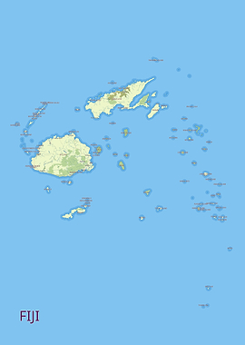 Detailed Map of Fiji Islands