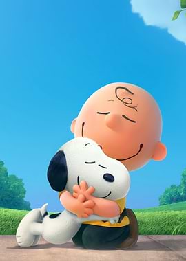 Charlie Brown and Snoopy Hugging