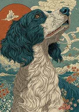 Springer Spaniel Japanese Art