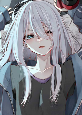 Anime Girl with Silver Hair