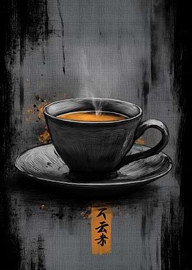 Ukiyo Minimalism Steaming Cup of Tea