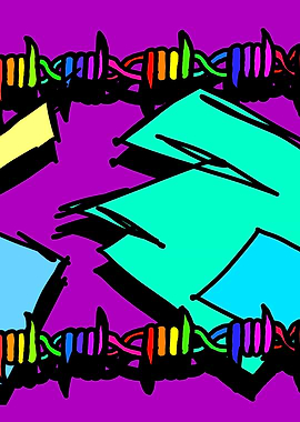 Colorful Barbed Wire Abstract