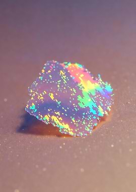 Iridescent Pixelated Abstract Shape
