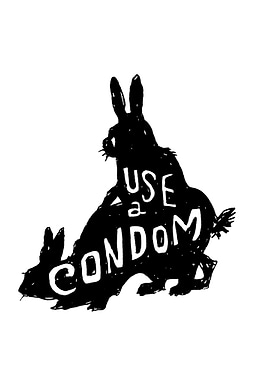 Use a Condom Rabbit Illustration
