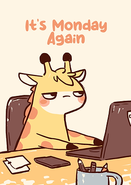 Monday Giraffe Cartoon