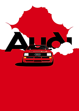 Red Audi Quattro Illustration