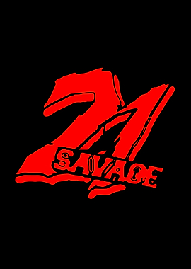21 Savage Logo Red on Black