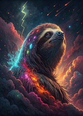 Cosmic Sloth in a Celestial Storm