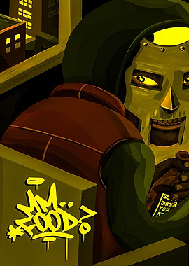 MF DOOM Illustration with Graffiti