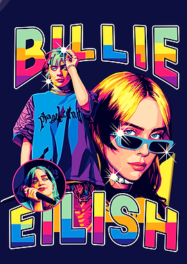 Billie Eilish style pop art