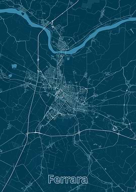 Ferrara City Map - Minimalist Design