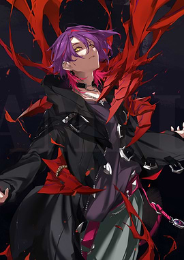 Anime Character with Red Accents