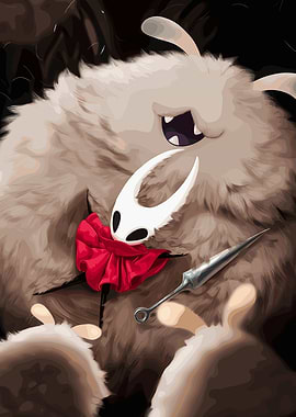 Hollow Knight Hornet with Fluffy Creature