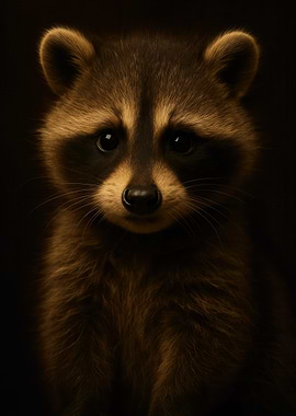Portrait of a Baby Raccoon