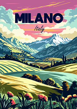 Milano Italy Landscape Poster Art