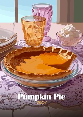 Pumpkin Pie Still Life