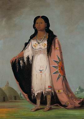 george catlin Native American Woman Portrait Painting