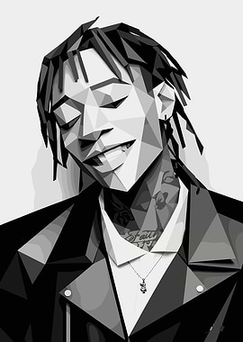 Wiz Khalifa Polygonal Portrait