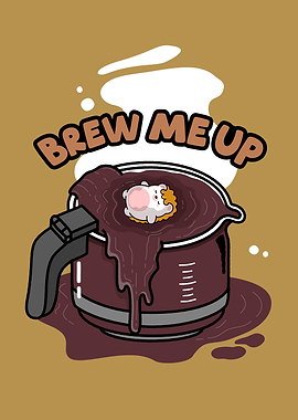 Hamster in Coffee Pot Illustration