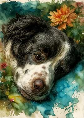 Watercolor Springer Spaniel