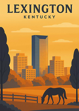 Lexington Kentucky Travel Poster