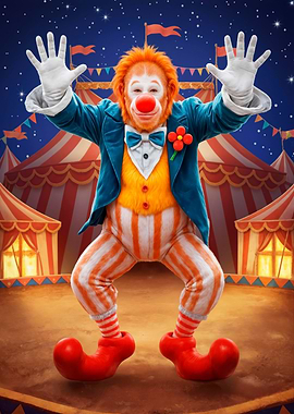 Circus clown orangutan