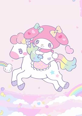 My Melody Riding a Unicorn