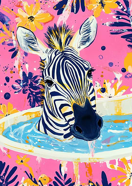 Zebra in Tub Floral Art