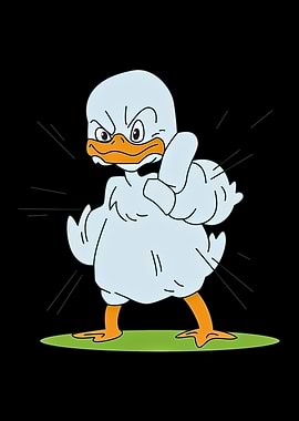 Angry Cartoon Duck