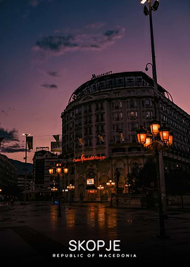 Skopje, Republic of Macedonia at Dusk