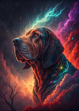 Cosmic Hound Dog Portrait