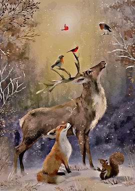 Winter Forest Animals