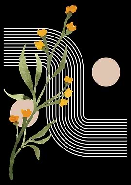Floral and Geometric Abstract Art