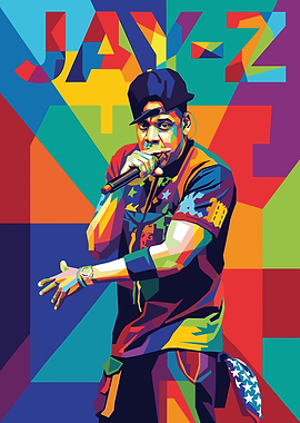 Jay-Z Colorful Pop Art Portrait