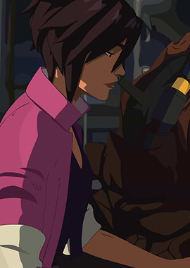 Animated Woman in Pink Jacket