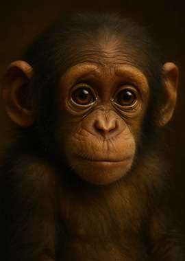 Portrait of a Baby Chimpanzee