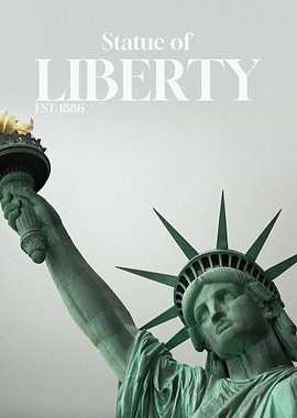 Statue of Liberty Brutalism Poster