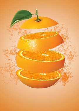 Sliced Orange Fruit Still Life