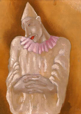 Pensive Clown Portrait Painting