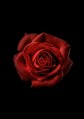 Red Rose on Black Background