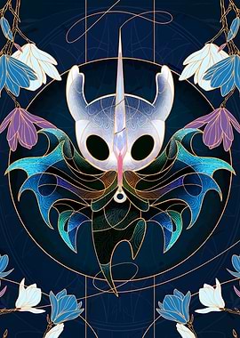 Hollow Knight Floral Stained Glass Art