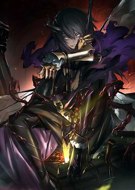 Dark Anime Character with Wings