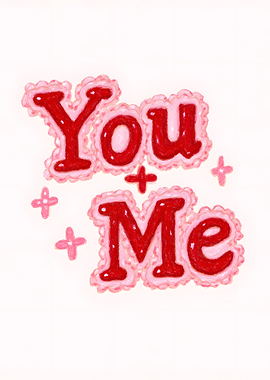 You and Me Pink Illustration