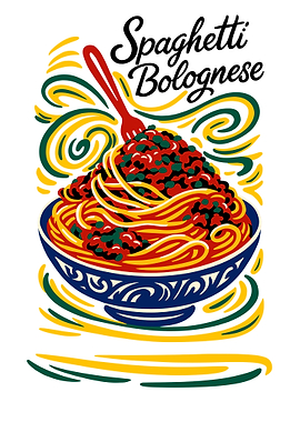 Spaghetti Bolognese Illustration