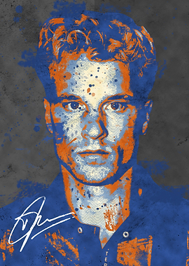 Portrait with Blue and Orange Splatter