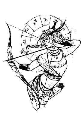 Sagittarius Zodiac Archer Illustration