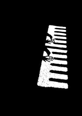 Piano Keys and Hands Silhouette