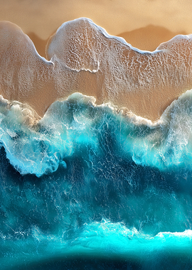 Ocean Waves on Sandy Beach
