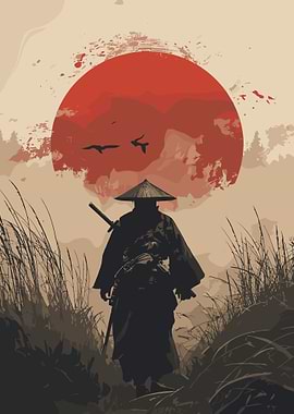 Silhouette of a Samurai Warrior
