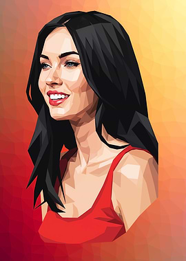 Megan Fox Low Poly Portrait